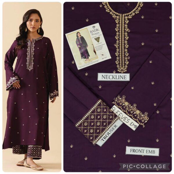 2PC Unstitched Embroidered Lawn Suit